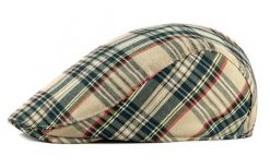 Czapka, Beżowy Letni Męski Kaszkiet, w Kratkę, Wbudowana Gumka -PAKO JEANS. Brązowe czapki męskie Pako Jeans, na lato, bez wzorów, z bawełny. Za 65.00 zł.