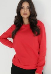 Czerwona Bluza Disphiffo. Czerwone bluzy bez kaptura damskie Born2be, l, z polaru. Za 34.99 zł.