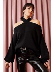 Olalook Sweter w kolorze czarnym rozmiar: onesize. Czarne golfy damskie Olalook, bez kołnierzyka. Za 65.69 zł.