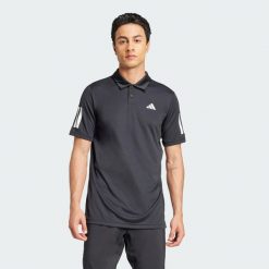 Koszulka Club Tennis 3-Stripes Polo. Czarne koszulki polo męskie Adidas, s, bez wzorów, z materiału, bez ramiączek. Za 169.15 zł.