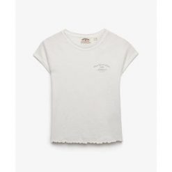 Koszulka damska Superdry Graphique Slub Athletic Essentials. Białe t-shirty damskie Superdry., s, bez wzorów, bez kołnierzyka. Za 143.70 zł.