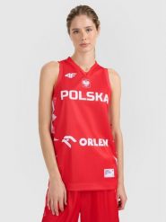 4F Koszulka reprezentacyjna z możliwością personalizacji damska 4F x PZKOSZ - czerwona XL. Czerwone bluzki sportowe damskie 4f, l, bez wzorów, z materiału, bez ramiączek. Za 219.99 zł.