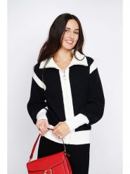 ASSUILI Kardigan w kolorze czarno-białym rozmiar: 36. Białe kardigany damskie Assuili, bez wzorów, z kaszmiru. Za 147.91 zł.