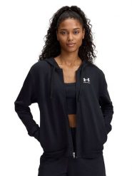 Under Armour Bluza "Rival Terry" w kolorze czarnym rozmiar: M. Czarne bluzy z kapturem damskie Under Armour, m. Za 166.10 zł.