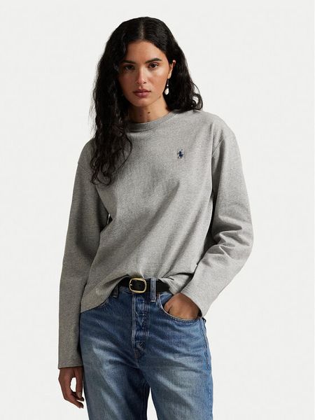 Polo Ralph Lauren Bluzka 211967105003 Szary Straight Fit. Szare bluzki damskie Polo Ralph Lauren, xs, bez wzorów, z bawełny, bez kołnierzyka, bez ramiączek. Za 469.99 zł.