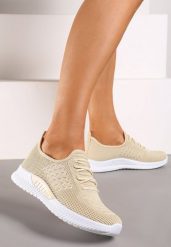 Beżowe Buty Sportowe Bretheis. Brązowe buty sportowe na co dzień damskie Born2be, bez wzorów, z dresówki. Za 29.99 zł.