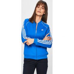 Adidas Originals - Bluza. Niebieskie bluzy bez kaptura damskie adidas Originals, z bawełny. Za 249.90 zł.