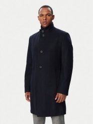 HUGO Płaszcz wełniany 50569223 Granatowy Regular Fit. Niebieskie płaszcze męskie Hugo, na zimę, m, bez wzorów, z wełny. Za 1,849.00 zł.