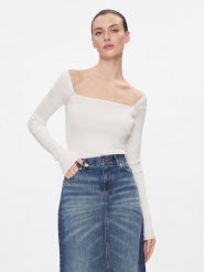 MAX&Co. Bluzka Tolone Biały Slim Fit. Białe bluzki damskie MAX&Co., l, bez wzorów, z syntetyku, bez kołnierzyka, bez ramiączek. Za 719.99 zł.