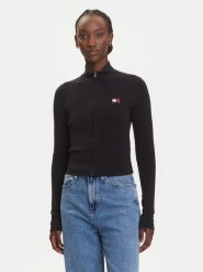 Tommy Jeans Kardigan DW0DW20967 Czarny Slim Fit. Czarne kardigany damskie Tommy Jeans, l, bez wzorów, z bawełny. Za 299.99 zł.