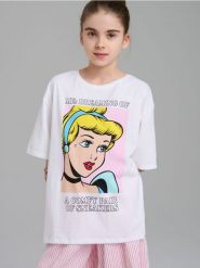 Koszulka Disney Princesses - biały. Białe koszulki dziewczęce Sinsay, l, bez wzorów, bez ramiączek. Za 15.99 zł.