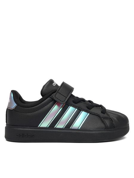 Adidas Sneakersy Streettalk JQ1808 Czarny. Czarne buty sportowe dziewczęce Adidas, bez wzorów, ze skóry, bez zapięcia. Za 199.99 zł.