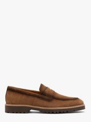 Welurowe mokasyny w stylu casual KORDEL. Brązowe mokasyny męskie Ryłko, ze skóry. W wyprzedaży za 329.99 zł.