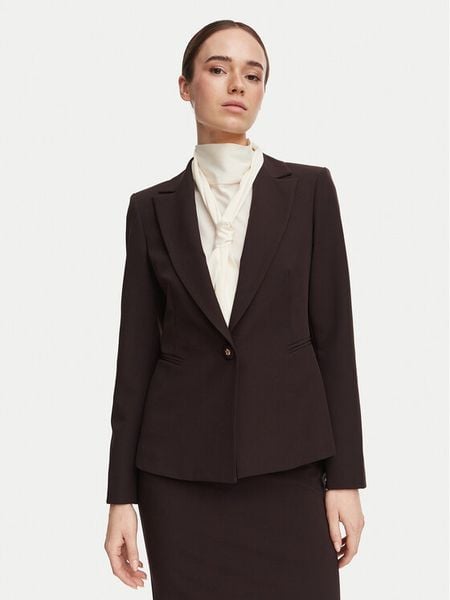 Rinascimento Marynarka CFC0130149003 Brązowy ciemny Regular Fit. Brązowe marynarki i żakiety damskie RINASCIMENTO, l, bez wzorów, z syntetyku. Za 714.99 zł.