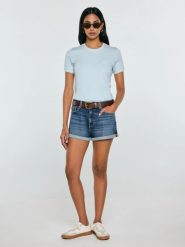 Koszulka damska z kontrastowym wykoŅczeniem jasnoniebieska Lemoure 400. Niebieskie t-shirty damskie Big Star, l, bez wzorów, z dzianiny, bez kołnierzyka. Za 99.99 zł.