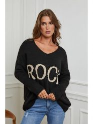 Plume Sweter "Odele" w kolorze czarnym rozmiar: M. Czarne swetry klasyczne damskie Plume, m, bez kołnierzyka. Za 122.96 zł.