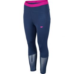 Legginsy treningowe damskie SPDF002 - ciemny granat. Legginsy damskie 4f, l, bez wzorów, z materiału. W wyprzedaży za 59.99 zł.
