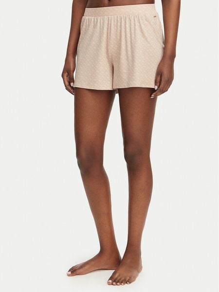 BOSS Szorty piżamowe 50561055 Beżowy Regular Fit. Brązowe piżamy damskie Boss, l, bez wzorów, z lyocellu, bez ramiączek. Za 259.99 zł.