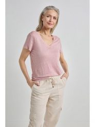 Josephine & Co Koszulka "Jelka" w kolorze jasnoróżowym rozmiar: M. Różowe t-shirty damskie Josephine & Co, m, bez wzorów, ze lnu, bez kołnierzyka. Za 131.74 zł.