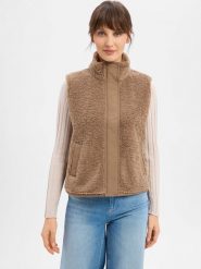 Samsøe Samsøe kamizelka z pluszowym futerkiem - Safrost Kobiety brązowy, XL. Brązowe kamizelki damskie Samsoe & Samsoe, xl. Za 379.95 zł.