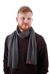 Modny szalik zimowy męski s5 brødrene 103 c. szary. Szare szaliki męskie na zimę, bez wzorów. Za 79.00 zł.