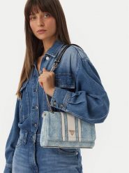 Guess Torebka Noelle II HWDL96 72210 Niebieski jasny. Niebieskie torebki klasyczne damskie Guess, z aplikacjami, z materiału, bez dodatków. Za 525.99 zł.