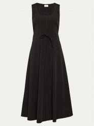 Deha Sukienka letnia D02677 Czarny Regular Fit. Czarne sukienki damskie Deha, na lato, s, bez wzorów, z syntetyku, bez kołnierzyka, bez ramiączek. Za 769.99 zł.