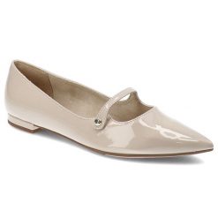Beżowe Baleriny Tamaris Stylowe Obuwie Damskie. Brązowe baleriny damskie Tamaris, bez wzorów, bez obcasa. Za 249.00 zł.
