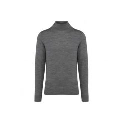 Sweter z merynosów z golfem Kariban Premium. Szare swetry męskie KARIBAN, m, bez wzorów, z wełny, bez kołnierzyka. Za 345.00 zł.