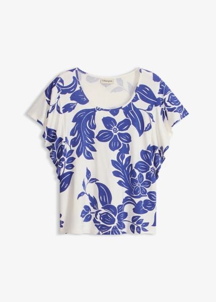 T-shirt z miękkiej mieszanki wiskozy. Białe t-shirty damskie bonprix, bez wzorów, z wiskozy, bez kołnierzyka. Za 77.99 zł.