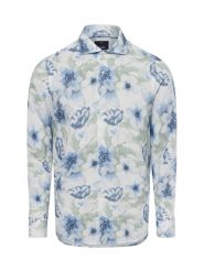 JOOP! Koszula z zawartością lnu - Pai-W Mężczyźni Slim Fit len wielokolorowy|niebieski|biały, 40. Białe koszule męskie Joop!, m, bez wzorów, ze lnu, bez kołnierzyka, bez ramiączek. Za 349.95 zł.