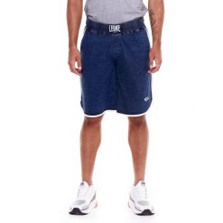 Szorty z kieszeń na co dzień na siłownię. Niebieskie szorty męskie LEONE 1947 APPAREL, bez wzorów, z bawełny, sportowe. W wyprzedaży za 101.80 zł.