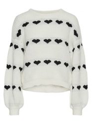 Pieces Sweter w kolorze biało-czarnym rozmiar: M. Białe swetry klasyczne damskie Pieces, m, ze splotem, bez kołnierzyka. Za 100.99 zł.