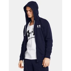 Bluza Męska Rozpinana Z Kapturem Under Armour UA Rival Terry Lc Fz Xxl. Niebieskie bluzy sportowe męskie Under Armour, bez wzorów, sportowe, bez kołnierzyka, bez ramiączek. Za 128.69 zł.