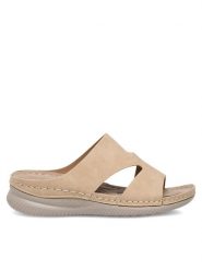 Clara Barson Klapki WYL0510-22 Beżowy. Brązowe klapki damskie Clara Barson, bez wzorów, ze skóry, bez obcasa. Za 53.99 zł.