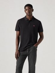 Levi's Koszulka polo w kolorze czarnym rozmiar: L. Czarne koszulki polo męskie Levi's, l, bez wzorów, z bawełny, bez ramiączek. Za 122.09 zł.