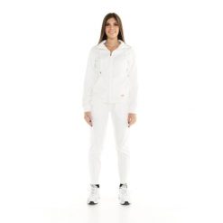 Bluza z zamek błyskawiczny na co dzień na siłownię. Białe bluzy sportowe damskie LEONE 1947 APPAREL, s, bez wzorów, z dresówki, bez ramiączek, bez kaptura. W wyprzedaży za 273.65 zł.