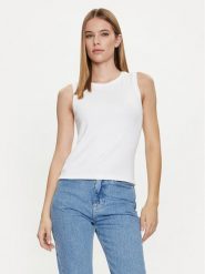 Gap Top 540735-04 Biały Slim Fit. Białe topy damskie GAP, xxs, bez wzorów, z bawełny, bez kołnierzyka. Za 59.99 zł.