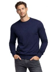Geographical Norway Sweter "Famballe" w kolorze granatowym rozmiar: 3XL. Niebieskie swetry męskie Geographical Norway, xl, bez wzorów, z bawełny, bez kołnierzyka. Za 91.77 zł.
