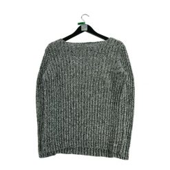 Kobieta Jedwabno-lniany Czarny Sweter. Czarne swetry klasyczne damskie Ralph Lauren, l, ze lnu, bez kołnierzyka. Za 85.16 zł.