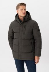 Pikowana kurtka zimowa J-GILBERT. Brązowe kurtki męskie Volcano, na zimę, l, bez wzorów, z materiału, bez kaptura. Za 389.99 zł.
