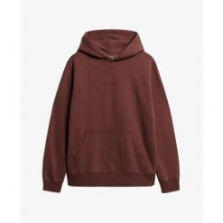 Bluza z kapturem i mikro logo Superdry. Brązowe bluzy z kapturem męskie Superdry., m. Za 339.55 zł.