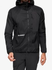 Kurtka przeciwwiatrowa Mammut Eiger Nordwand Advanced WB Hooded Jacket. Czarne kurtki męskie Mammut, l, bez wzorów, z elastanu, bez kaptura. Za 945.99 zł.