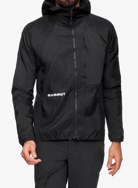 Kurtka przeciwwiatrowa Mammut Eiger Nordwand Advanced WB Hooded Jacket. Czarne kurtki męskie Mammut, l, bez wzorów, z elastanu, bez kaptura. Za 945.99 zł.