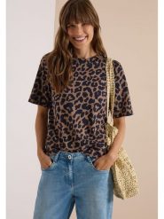 Cecil Koszulka w kolorze karmelowo-granatowym rozmiar: L. Brązowe t-shirty damskie Cecil, l, bez wzorów, z bawełny, bez kołnierzyka. Za 104.95 zł.