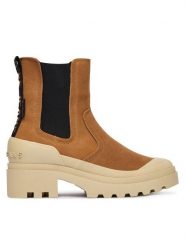 Pepe Jeans Sztyblety Hale Chelsea W PLS500005 Brązowy. Brązowe botki damskie Pepe Jeans, z jeansu, bez obcasa, na płaskiej podeszwie, bez zapięcia. Za 399.99 zł.