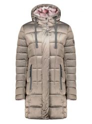 Geographical Norway Płaszcz pikowany "Bulli" w kolorze szarobrązowym rozmiar: M. Brązowe płaszcze damskie Geographical Norway, m, bez wzorów. Za 244.80 zł.