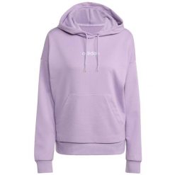 Bluza damska adidas Essentials Linear French Terry Hoodie. Fioletowe bluzy z kapturem damskie Adidas, z bawełny. Za 200.99 zł.
