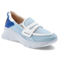 Niebieskie Półbuty Hispanitas Modne Wsuwane Obuwie Damskie. Niebieskie półbuty damskie Hispanitas, bez wzorów, z meshu, bez obcasa. Za 599.00 zł.