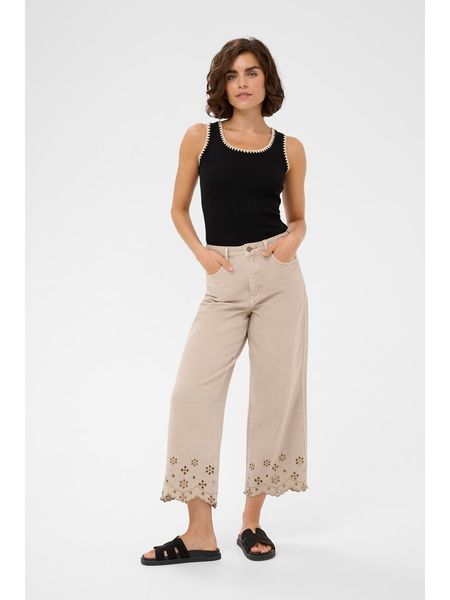 Kaffe Top w kolorze czarnym rozmiar: XS. Czarne topy damskie Kaffe, xs, z aplikacjami, bez kołnierzyka. Za 81.95 zł.